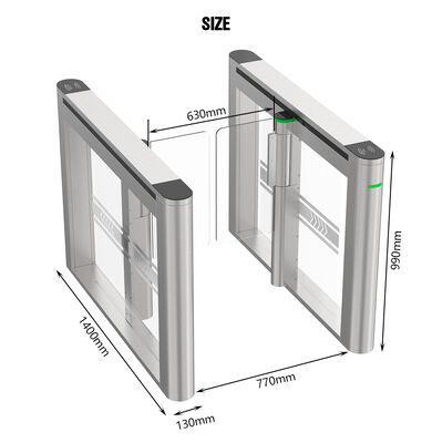 HCW Speed Gate Turnstile with 1-Second Operation 600-1000mm Channel Width and 5 Million Cycle Lifespan