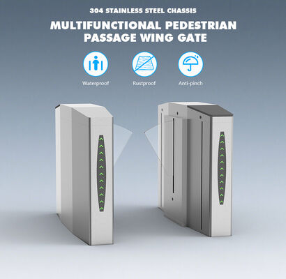 HCW Wing Gate Turnstile with 40W DC Brushless Motor RS485/RS232 Interface and RS485/RS232 Interface Flap Barrier Turnstile