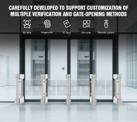 HCW IP42 Swing Barrier Turnstile,10mm Plexiglass Güvenlik Turnstile Kapısı ve Güvenli Erişim Kontrolü için 30-40 Kişi / Dakikalık Devamı